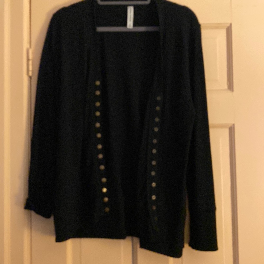 Black Cardigan with Copper Color Buttons
